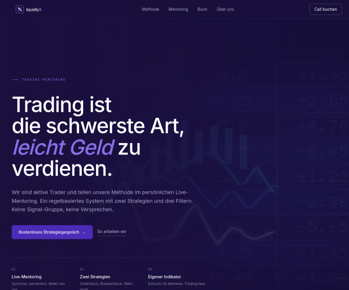 Startseite von liquidityX